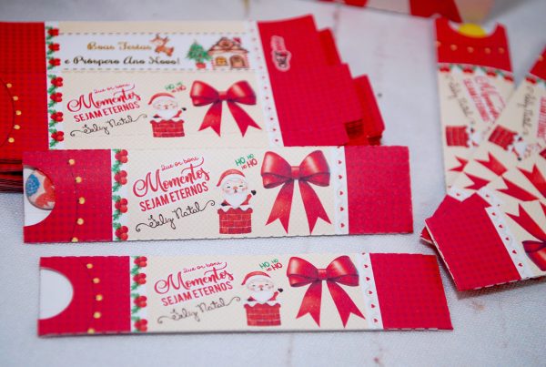 Lembrancinha de Natal Capinha para mini lixas Pegue e Monte