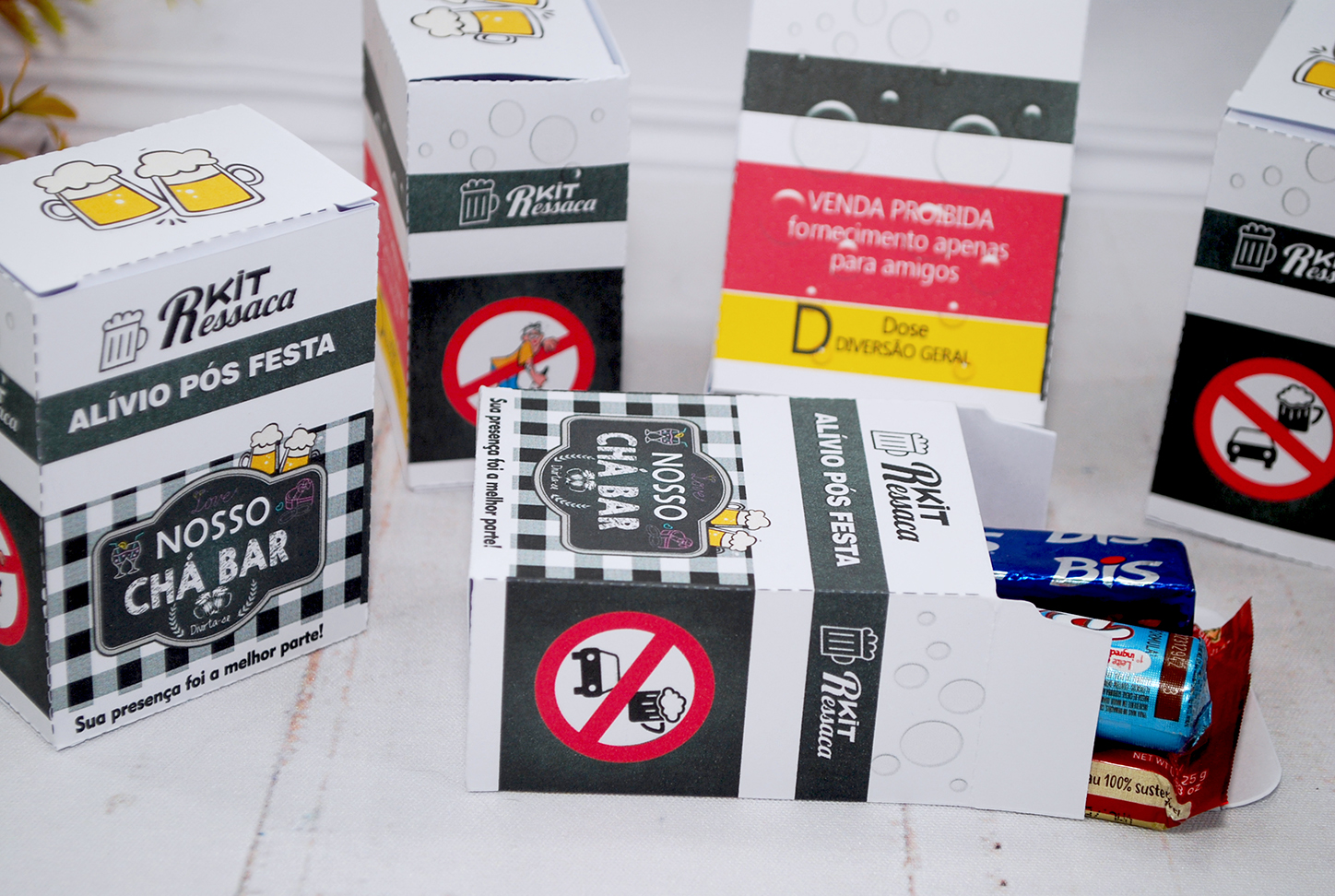 Caixinha para Kit Ressaca  Tema Boteco para Aniversário e Chá Bar