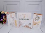 Kit Decorativo para Mesas de Convidados Chá Revelação Ursinho Marrom