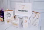 Kit Decorativo para Mesas de Convidados Chá Revelação Ursinho Marrom
