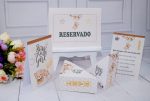 Kit Decorativo para Mesas de Convidados Chá Revelação Ursinho Marrom