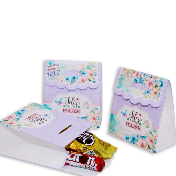 Dia Das Mulheres Caixa Modelo Bolsinha Para Lembrancinha Pegue e Monte