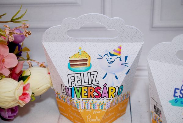Aniversário Funcionários Caixinha para Brindes Pegue e Monte