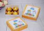 Lembrancinha Aniversário Funcionários Caixinha para 4 Doces Pegue Monte