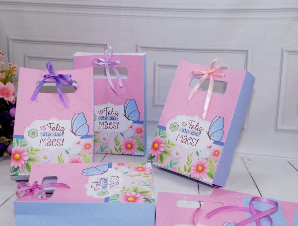 Dia das Mães Sacolinha para BrindeS e Lembrancinhas Pegue e Monte