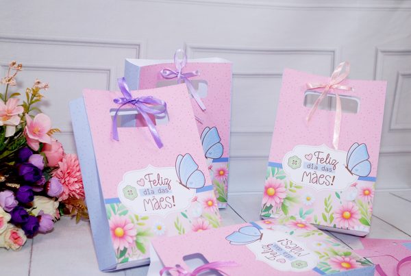 Dia das Mães Sacolinha para BrindeS e Lembrancinhas Pegue e Monte