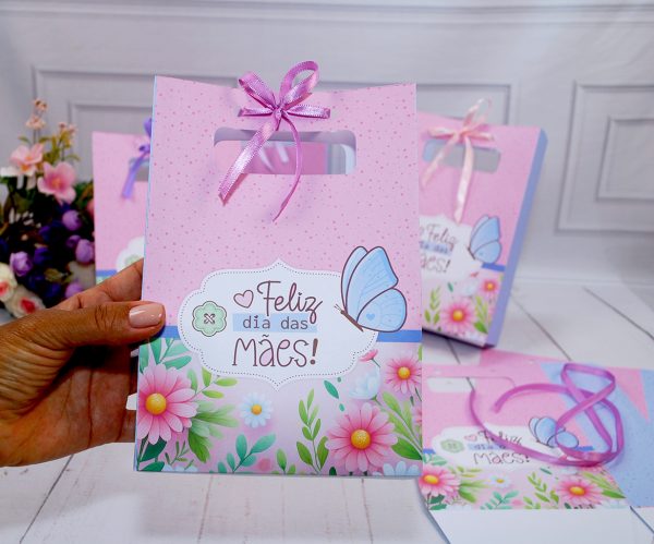 Dia das Mães Sacolinha para BrindeS e Lembrancinhas Pegue e Monte