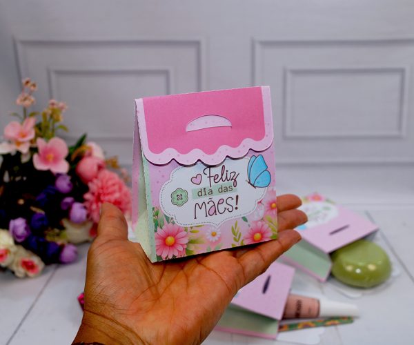 Dia das Mães Caixa Tipo Bolsinha Para Mimos Pegue e Monte
