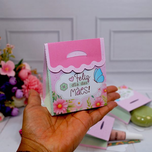 Dia das Mães Caixa Tipo Bolsinha Para Mimos Pegue e Monte