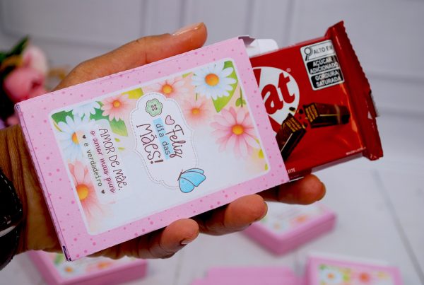 Dia das Mães Caixinha Para Chocoate KIT KAT Pegue e Monte