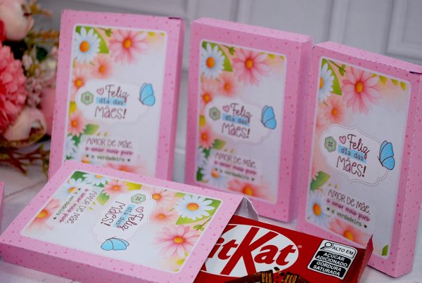 Dia das Mães Caixinha Para Chocoate KIT KAT Pegue e Monte
