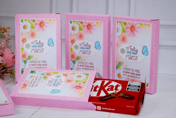 Dia das Mães Caixinha Para Chocoate KIT KAT Pegue e Monte