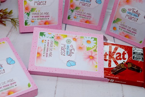 Dia das Mães Caixinha Para Chocoate KIT KAT Pegue e Monte