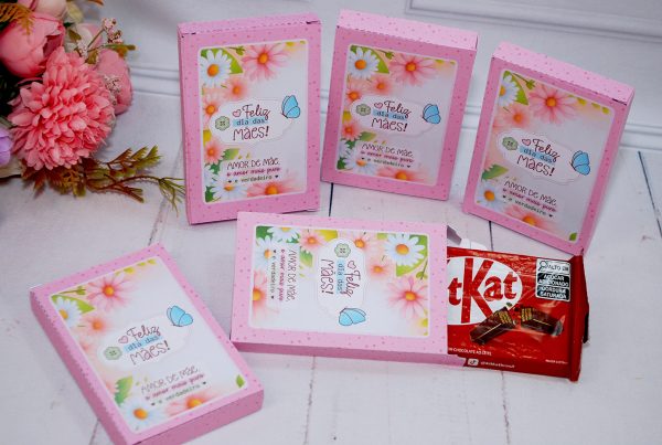 Dia das Mães Caixinha Para Chocoate KIT KAT Pegue e Monte