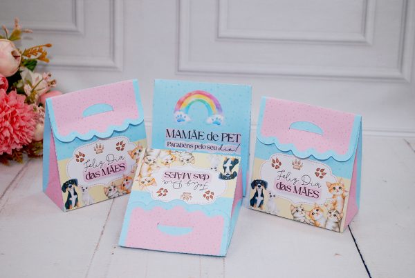 Dia das Mães Caixa Tipo Bolsinha Para Mimos Pegue e Monte