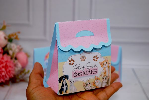 Dia das Mães Caixa Tipo Bolsinha Para Mimos Pegue e Monte