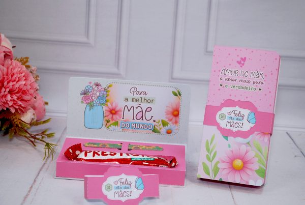 Dia das Mães Caixinha Para Prestígio E Mini Lixa Pegue e Monte