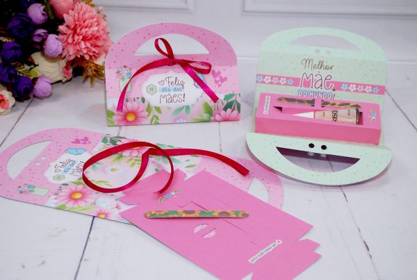 Dia das Mães Bolsinha Para Lixa e Esmalte Pegue e Monte