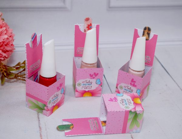 Dia das Mães Caixinha Porta Lixa e Esmalte Pegue e Monte