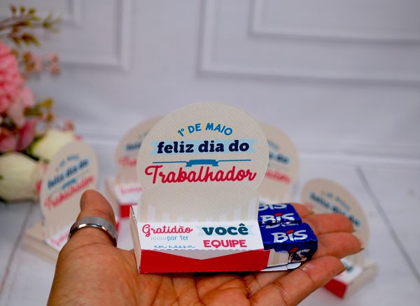 Dia do Trabalhador Caixinha Porta Bis Lembrancinha Pegue e Monte