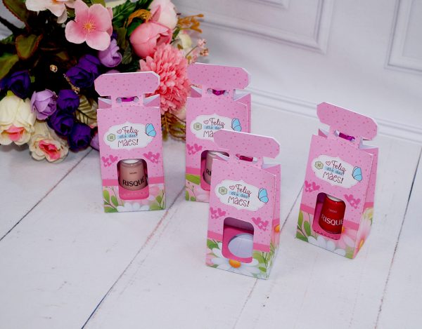 Dia das Mães Caixinha Com Berço Para Esmalte Pegue e Monte