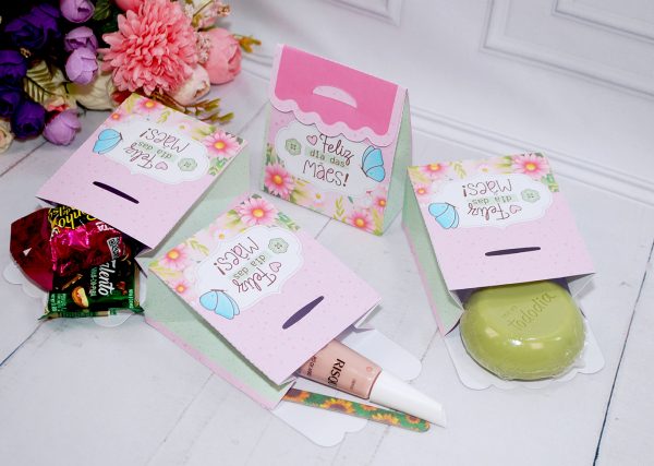 Dia das Mães Caixa Tipo Bolsinha Para Mimos Pegue e Monte