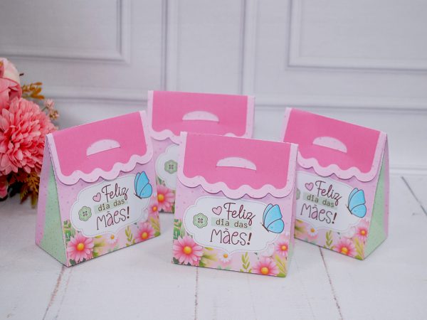 Dia das Mães Caixa Tipo Bolsinha Para Mimos Pegue e Monte