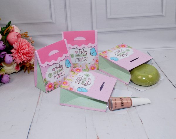 Dia das Mães Caixa Tipo Bolsinha Para Mimos Pegue e Monte
