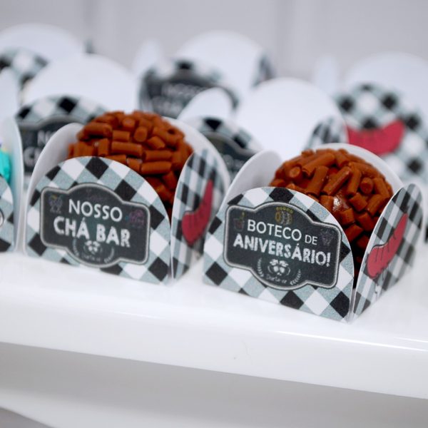 Forminha para Docinhos e Brigadeiros - Tema Boteco para Chá Bar e Aniversário