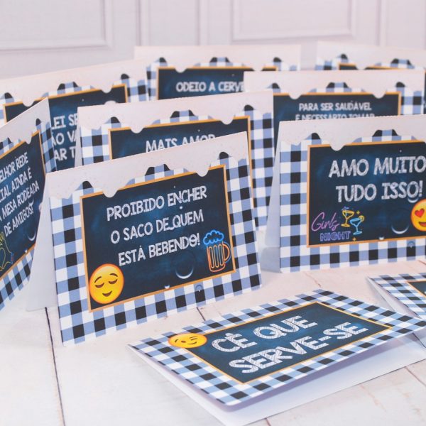 Plaquinhas 14x20cm com frases divertidas tema BOTECO