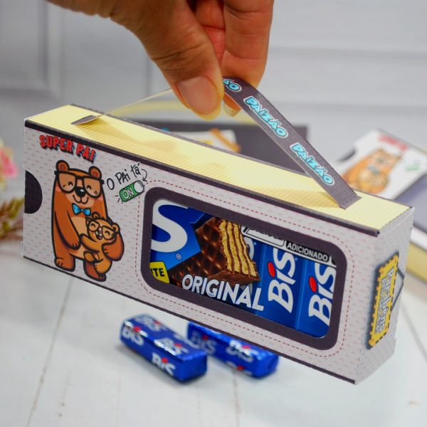 Lembrancinha Dia dos Pais kit de Caixinha para Caixa de Chocolate Bis