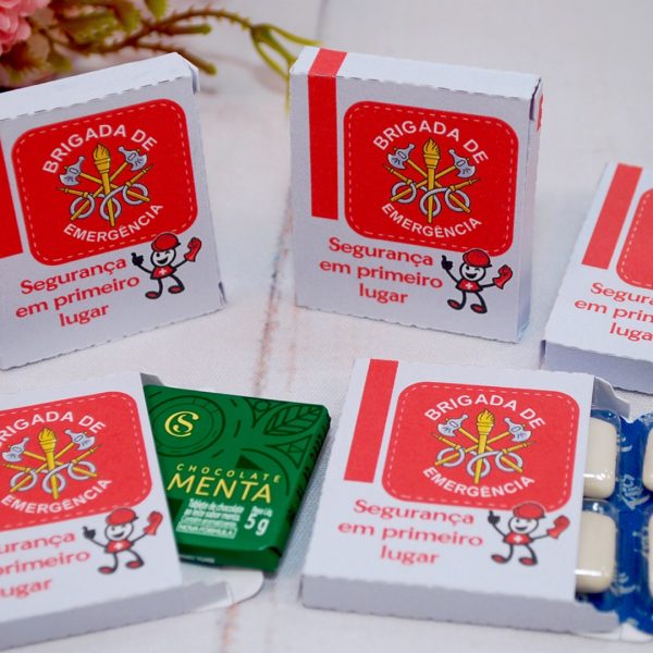 Lembrancinha Brigada de Emergência Mini Caixinha para chicletes ou mini tabletes