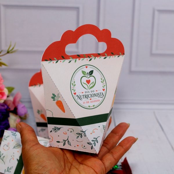 Dia do Nutricionista Caixinha Coração com Alça para Lembrancinha