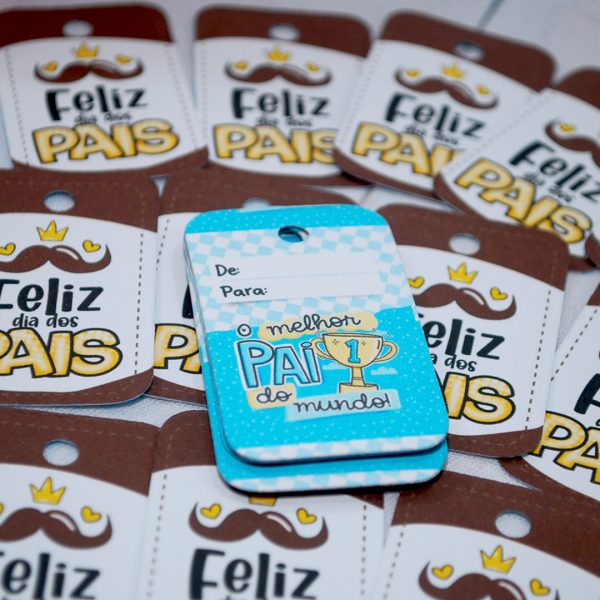 Mini Tags/Cartõezinhos Impressão frente e verso com furo para lembrancinha Dia dos Pais