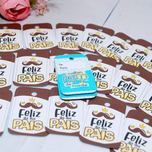 Mini Tags/Cartõezinhos Impressão frente e verso com furo para lembrancinha Dia dos Pais