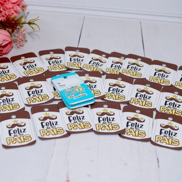 Mini Tags/Cartõezinhos Impressão frente e verso com furo para lembrancinha Dia dos Pais