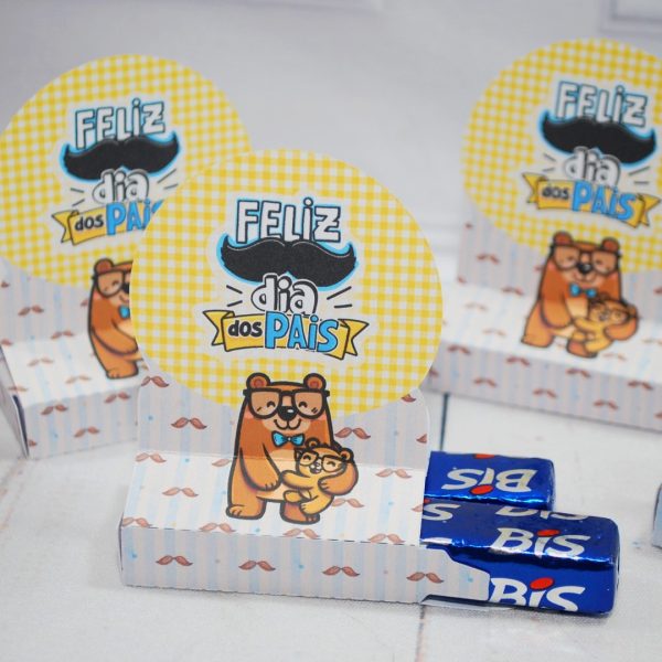 Lembrancinha Dia dos Pais Caixinha para 2 Chocolates Bis