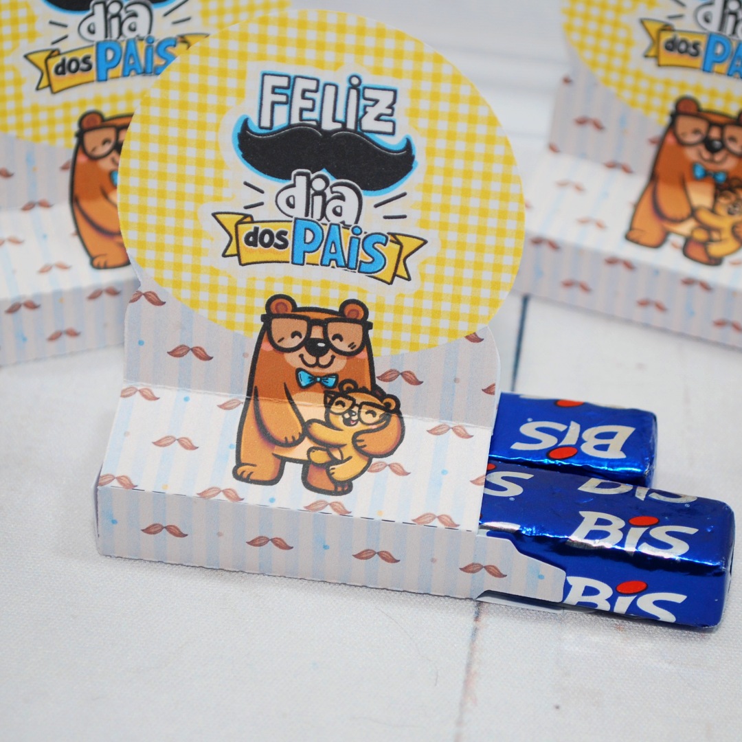 Caixinha 2 chocolates Bis Dia dos Pais montada