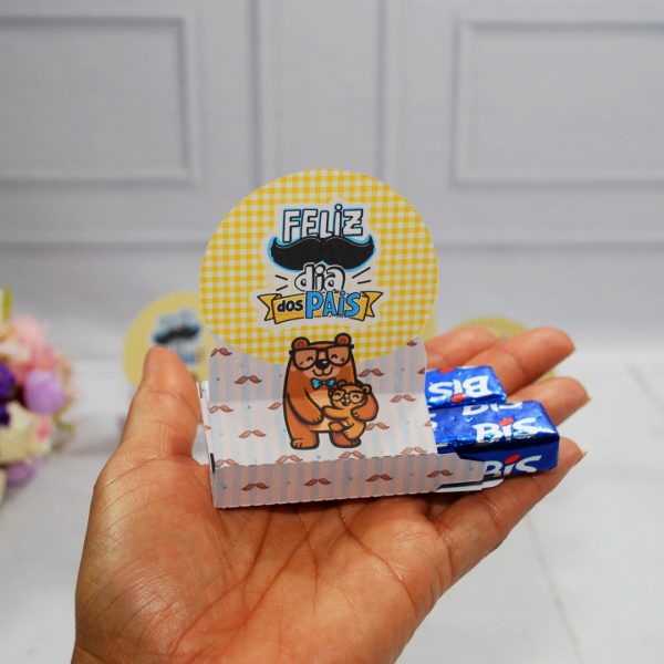 Lembrancinha Dia dos Pais Caixinha para 2 Chocolates Bis