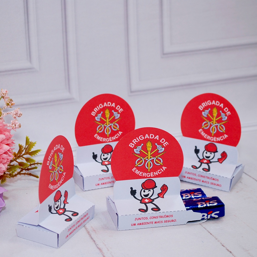 Caixinha para dois chocolates Brigada de Emergência montada