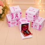 Outubro Rosa Caixinha Modelo Cubo para Lembrancinhas