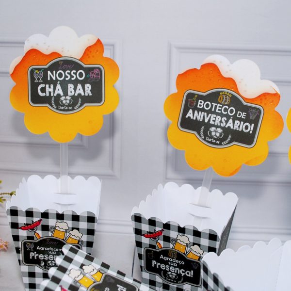 Centro de Mesa Tema Boteco para Aniversário e Chá Bar