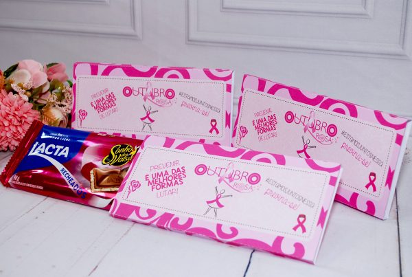 Outubro Rosa Capinha para Barra de Chocolates