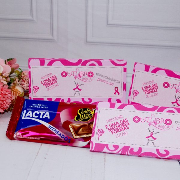 Outubro Rosa Capinha para Barra de Chocolates