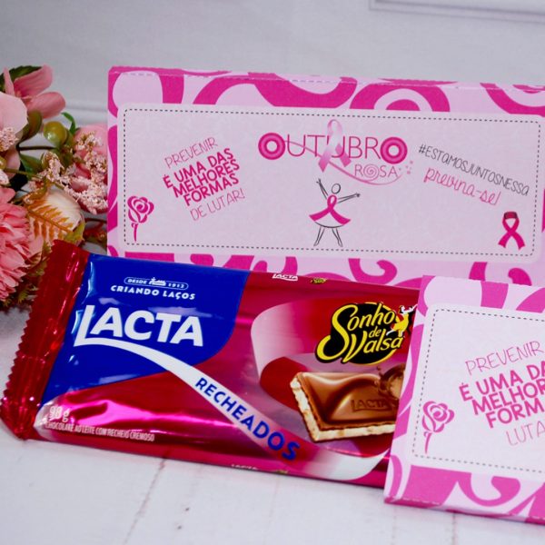 Outubro Rosa Capinha para Barra de Chocolates