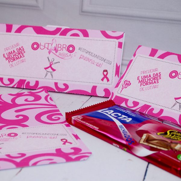 Outubro Rosa Capinha para Barra de Chocolates