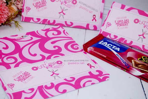 Outubro Rosa Capinha para Barra de Chocolates