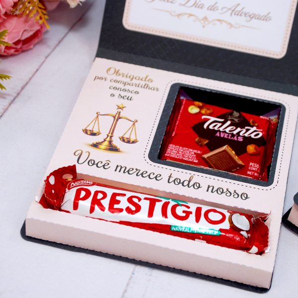 Lembrancinha Dia do Advogado Caixinha para Chocolates Talento e Prestigio