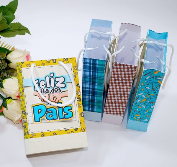 Mini Sacolinha Dia dos Pais com 4 Estampas Sortidas