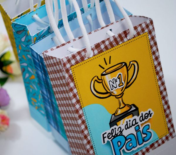 Mini Sacolinha Dia dos Pais com 4 Estampas Sortidas